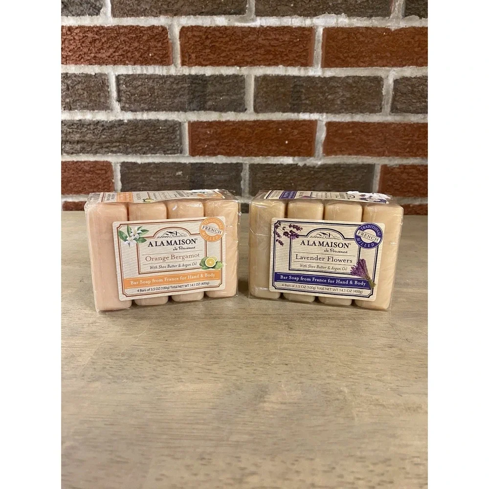 A La Maison ORANGE BERGAMOT & Lavender Bar Soap -3.5 oz each - 8 BARS TOTAL